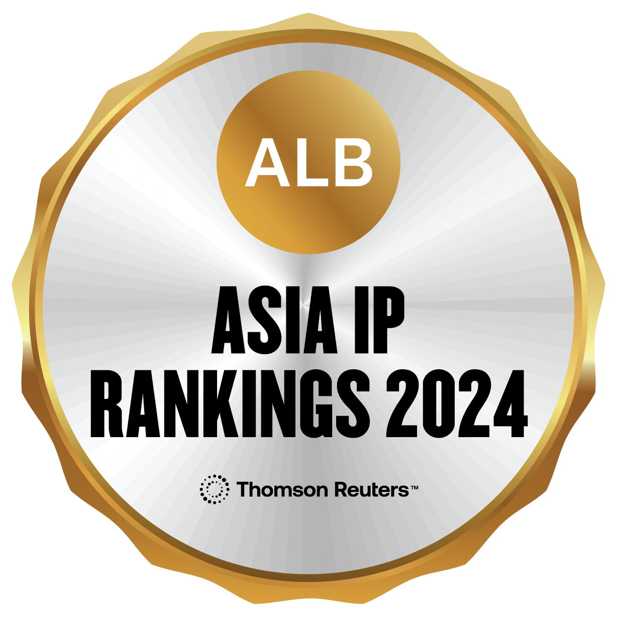Asia IP Rankings 2024 ALB Badge - Intellectual Property Trademarks Copyright Patent